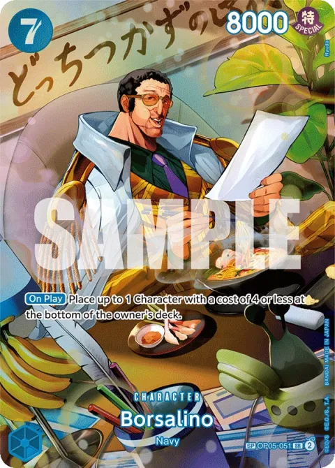 Carte One Piece Borsalino OP05-051 · parallèle 2, extension Wings of the Captain (sortie anglaise)