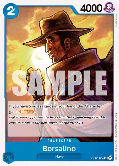 Carte One Piece Borsalino OP06-054, extension Wings of the Captain (sortie anglaise)