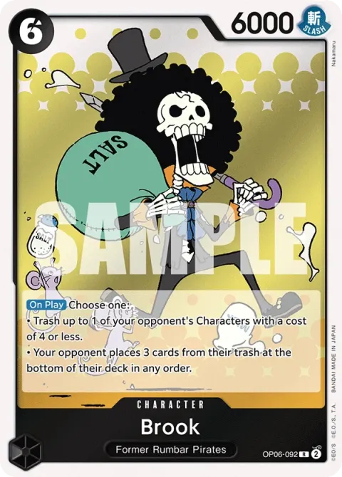 Carte One Piece Brook OP06-092, extension Wings of the Captain (sortie anglaise)