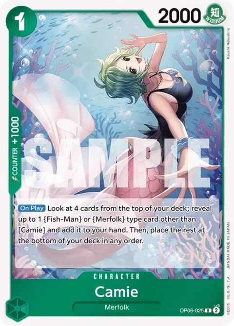 Carte One Piece Camie OP06-025, extension Wings of the Captain (sortie anglaise)