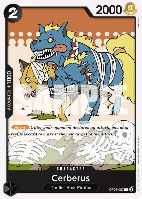 Carte One Piece Cerberus OP06-087, extension Wings of the Captain (sortie anglaise)