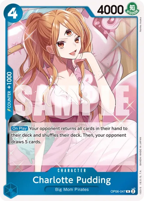 Carte One Piece Charlotte Pudding OP06-047, extension Wings of the Captain (sortie anglaise)