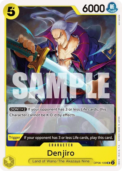 Carte One Piece Denjiro OP06-109, extension Wings of the Captain (sortie anglaise)