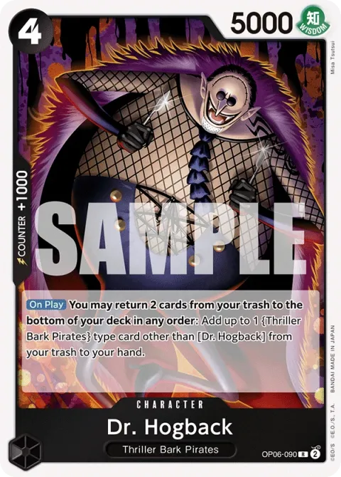 Carte One Piece Dr. Hogback OP06-090, extension Wings of the Captain (sortie anglaise)