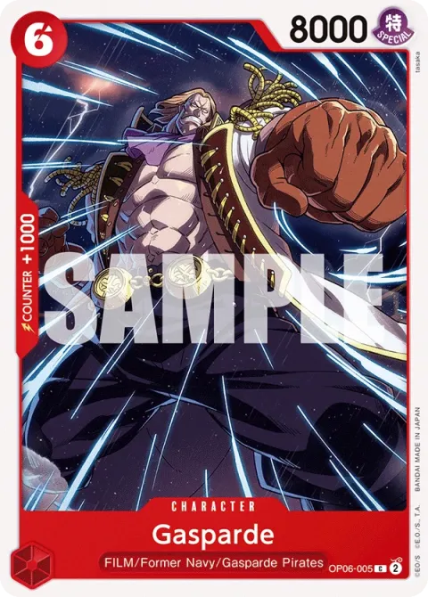 Carte One Piece Gasparde OP06-005, extension Wings of the Captain (sortie anglaise)
