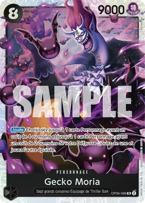 Carte One Piece Gecko Moria OP06-086 · parallèle, extension Wings of the Captain (sortie anglaise)