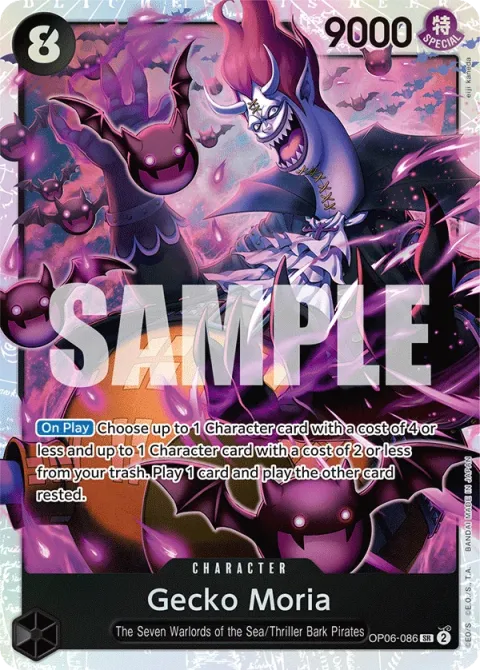Carte One Piece Gecko Moria OP06-086, extension Wings of the Captain (sortie anglaise)
