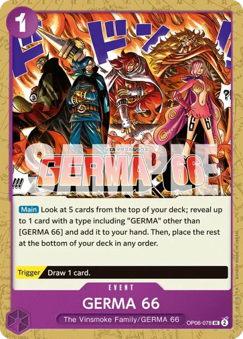Carte One Piece GERMA 66 OP06-078, extension Wings of the Captain (sortie anglaise)