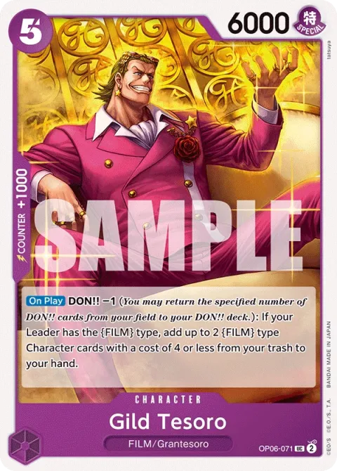 Carte One Piece Gild Tesoro OP06-071, extension Wings of the Captain (sortie anglaise)