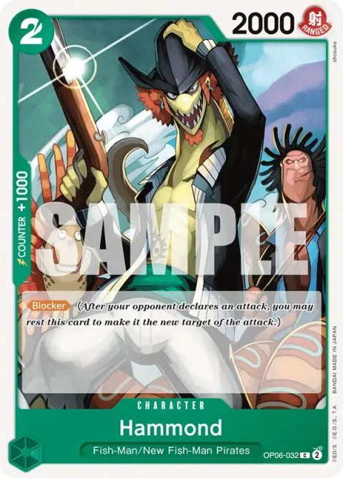 Carte One Piece Hammond OP06-032, extension Wings of the Captain (sortie anglaise)