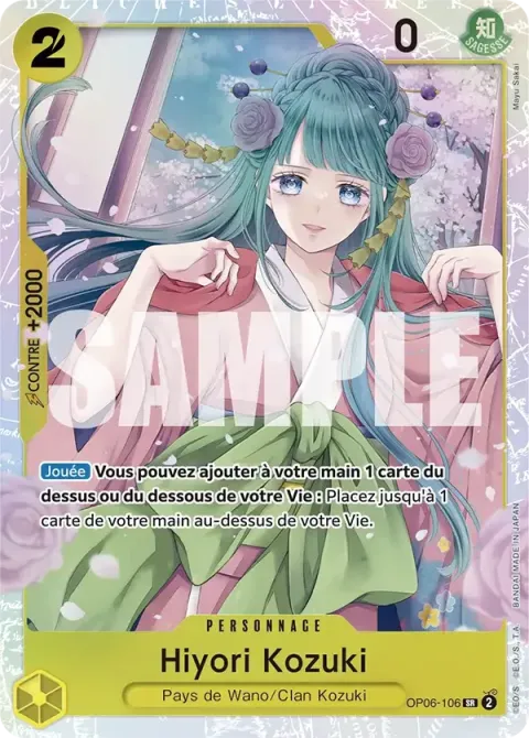 Carte One Piece Hiyori Kozuki OP06-106 · parallèle, extension Wings of the Captain (sortie anglaise)