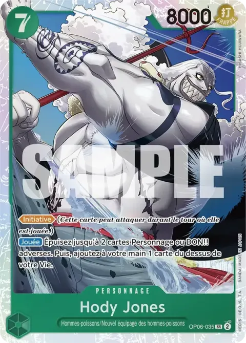 Carte One Piece Hody Jones OP06-035 · parallèle, extension Wings of the Captain (sortie anglaise)