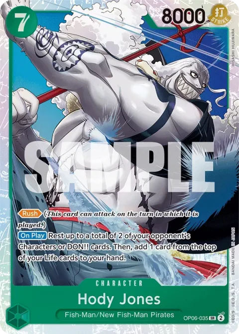 Carte One Piece Hody Jones OP06-035, extension Wings of the Captain (sortie anglaise)