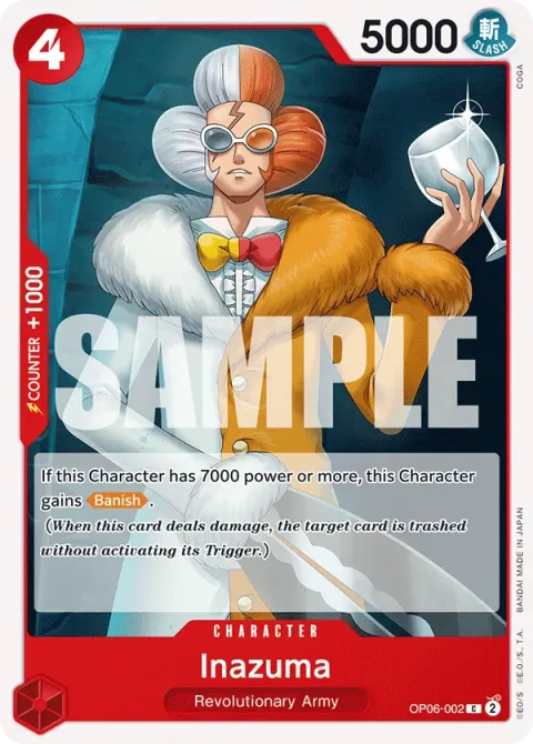 Carte One Piece Inazuma OP06-002, extension Wings of the Captain (sortie anglaise)