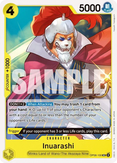 Carte One Piece Inuarashi OP06-100, extension Wings of the Captain (sortie anglaise)