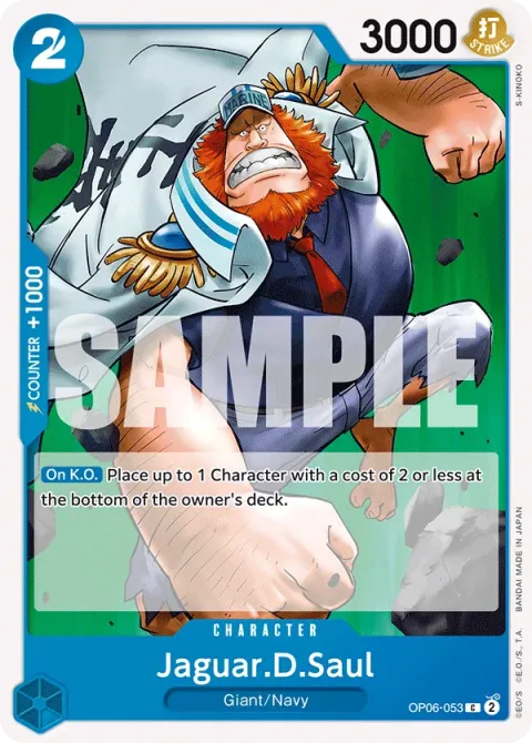 Carte One Piece Jaguar.D.Saul OP06-053, extension Wings of the Captain (sortie anglaise)