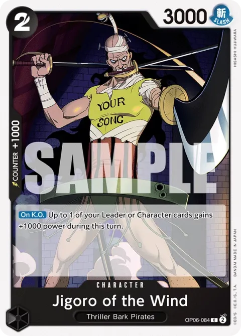 Carte One Piece Jigoro of the Wind OP06-084, extension Wings of the Captain (sortie anglaise)