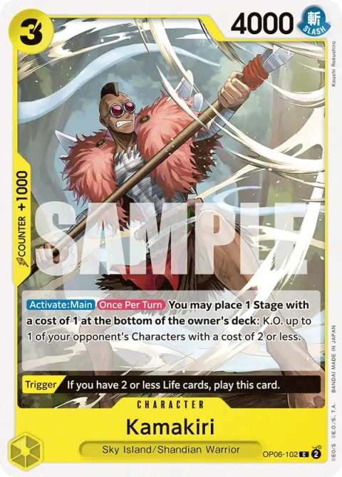 Carte One Piece Kamakiri OP06-102, extension Wings of the Captain (sortie anglaise)