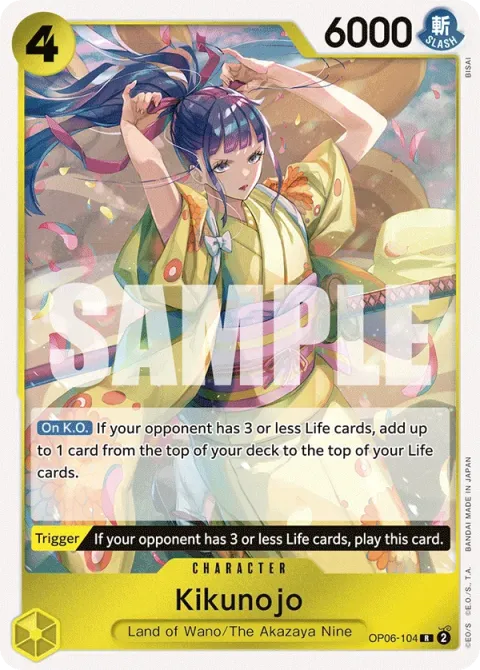 Carte One Piece Kikunojo OP06-104, extension Wings of the Captain (sortie anglaise)