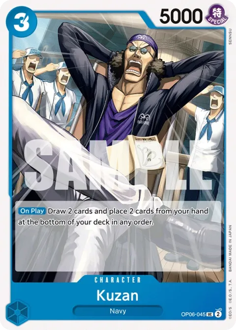 Carte One Piece Kuzan OP06-045, extension Wings of the Captain (sortie anglaise)