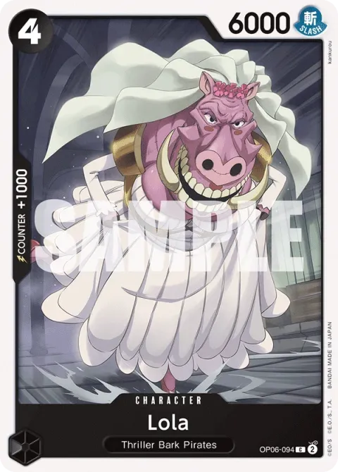 Carte One Piece Lola OP06-094, extension Wings of the Captain (sortie anglaise)