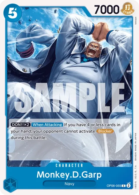 Carte One Piece Monkey.D.Garp OP06-055, extension Wings of the Captain (sortie anglaise)