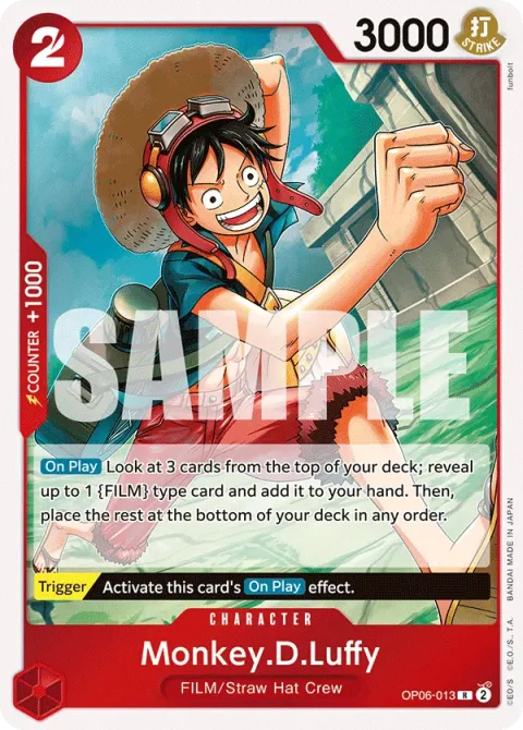 Carte One Piece Monkey.D.Luffy OP06-013, extension Wings of the Captain (sortie anglaise)