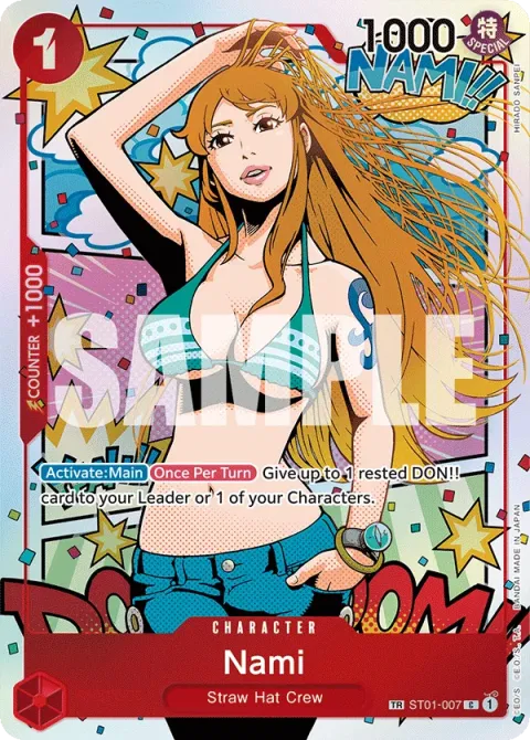 Carte One Piece Nami ST01-007 · parallèle 3, extension Wings of the Captain (sortie anglaise)