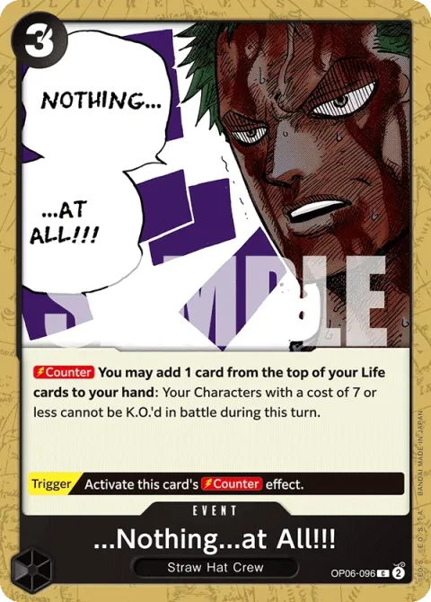 Carte One Piece …Nothing…at All!!! OP06-096, extension Wings of the Captain (sortie anglaise)