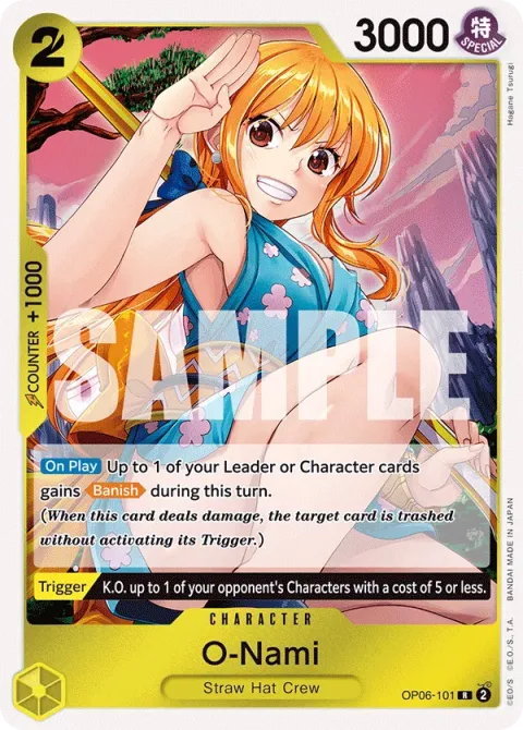 Carte One Piece O-Nami OP06-101, extension Wings of the Captain (sortie anglaise)