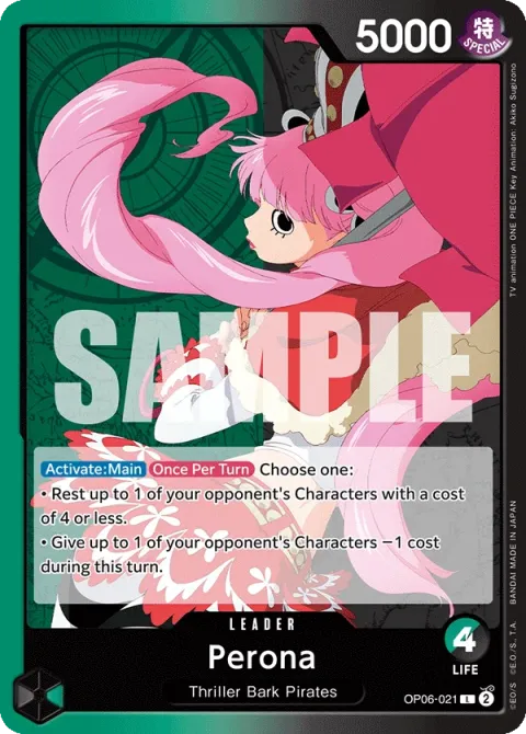 Carte One Piece Perona OP06-021, extension Wings of the Captain (sortie anglaise)