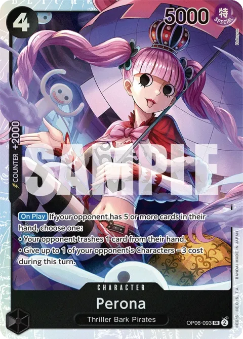 Carte One Piece Perona OP06-093, extension Wings of the Captain (sortie anglaise)