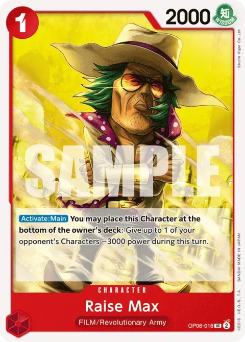 Carte One Piece Raise Max OP06-016, extension Wings of the Captain (sortie anglaise)