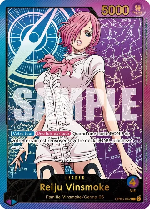 Carte One Piece Reiju Vinsmoke OP06-042 · parallèle, extension Wings of the Captain (sortie anglaise)