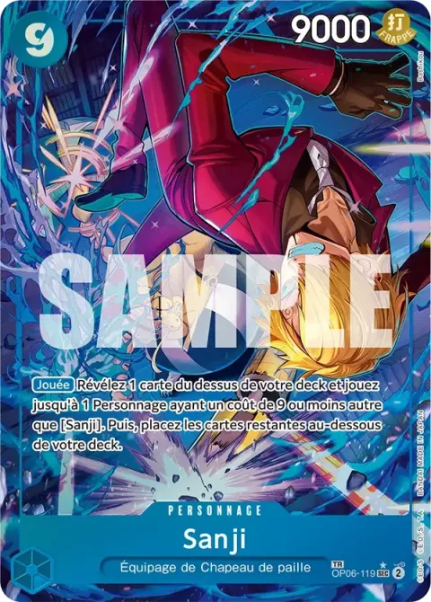 Carte One Piece Sanji OP06-119 · parallèle, extension Wings of the Captain (sortie anglaise)
