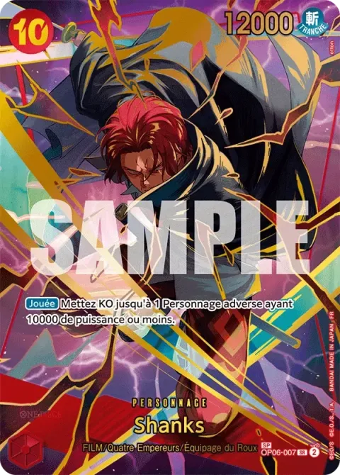 Carte One Piece Shanks OP06-007 · parallèle, extension Wings of the Captain (sortie anglaise)