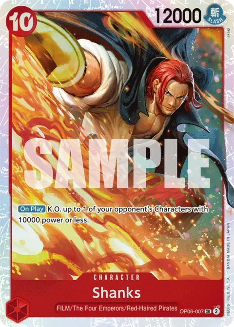 Carte One Piece Shanks OP06-007, extension Wings of the Captain (sortie anglaise)