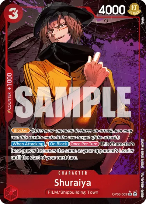 Carte One Piece Shuraiya OP06-009 · parallèle, extension Wings of the Captain (sortie anglaise)