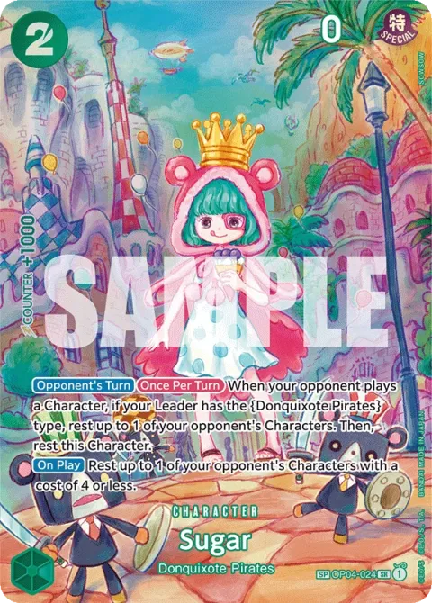 Carte One Piece Sugar OP04-024 · parallèle 2, extension Wings of the Captain (sortie anglaise)