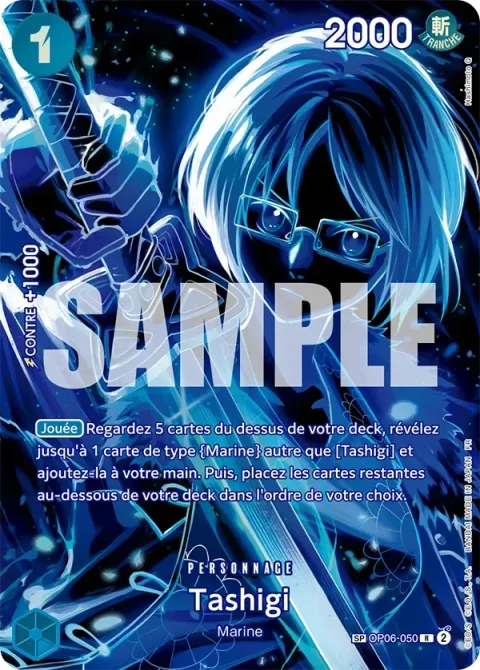Carte One Piece Tashigi OP06-050 · parallèle, extension Wings of the Captain (sortie anglaise)