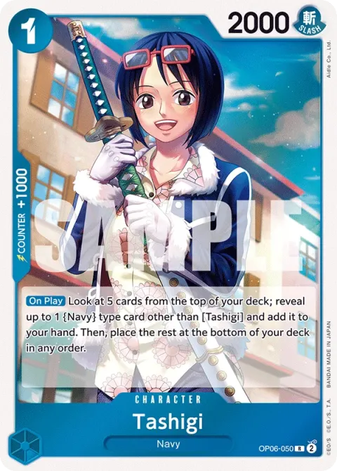 Carte One Piece Tashigi OP06-050, extension Wings of the Captain (sortie anglaise)