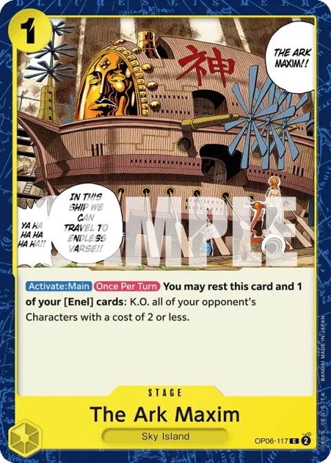 Carte One Piece The Ark Maxim OP06-117, extension Wings of the Captain (sortie anglaise)