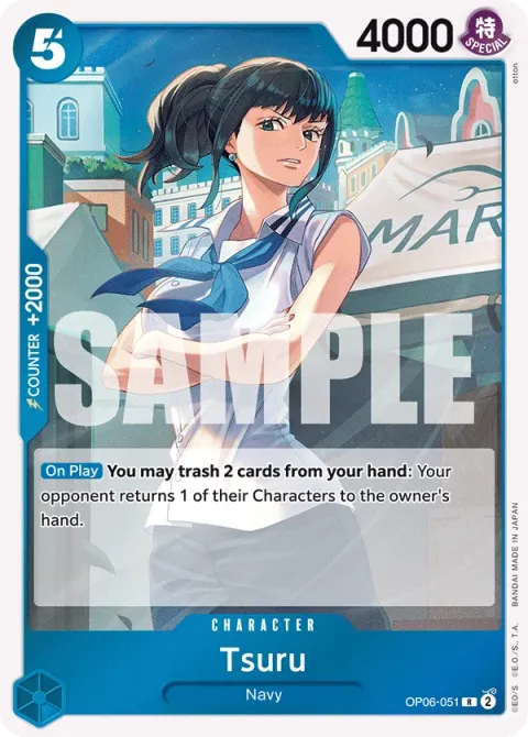 Carte One Piece Tsuru OP06-051, extension Wings of the Captain (sortie anglaise)
