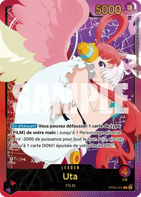 Carte One Piece Uta OP06-001 · parallèle, extension Wings of the Captain (sortie anglaise)