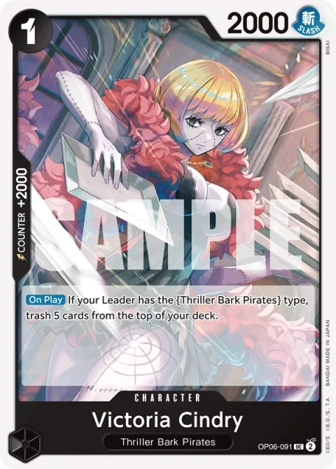 Carte One Piece Victoria Cindry OP06-091, extension Wings of the Captain (sortie anglaise)