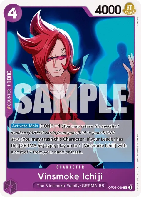 Carte One Piece Vinsmoke Ichiji OP06-060, extension Wings of the Captain (sortie anglaise)