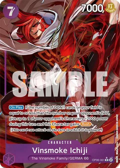 Carte One Piece Vinsmoke Ichiji OP06-061 · parallèle, extension Wings of the Captain (sortie anglaise)