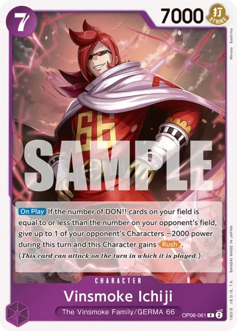 Carte One Piece Vinsmoke Ichiji OP06-061, extension Wings of the Captain (sortie anglaise)
