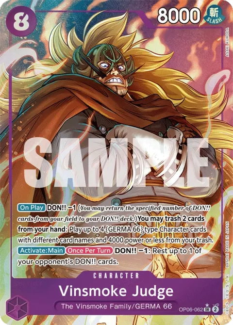 Carte One Piece Vinsmoke Judge OP06-062 · parallèle, extension Wings of the Captain (sortie anglaise)