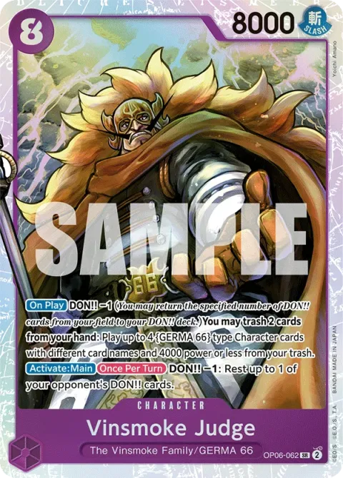 Carte One Piece Vinsmoke Judge OP06-062, extension Wings of the Captain (sortie anglaise)